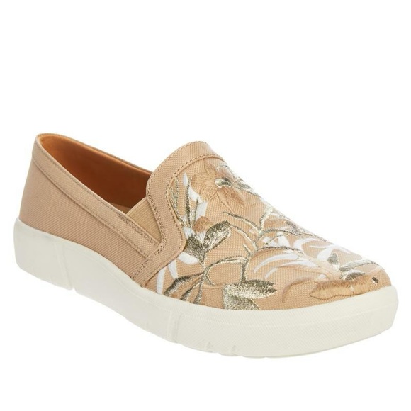 BareTraps Shoes - Baretraps® Bonaire Embroidered Slip-On Sneaker Gold Floral 10